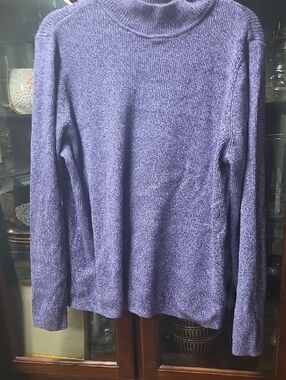 Karen Scott Lavender Ribbed Turtleneck Long Sleeve Top